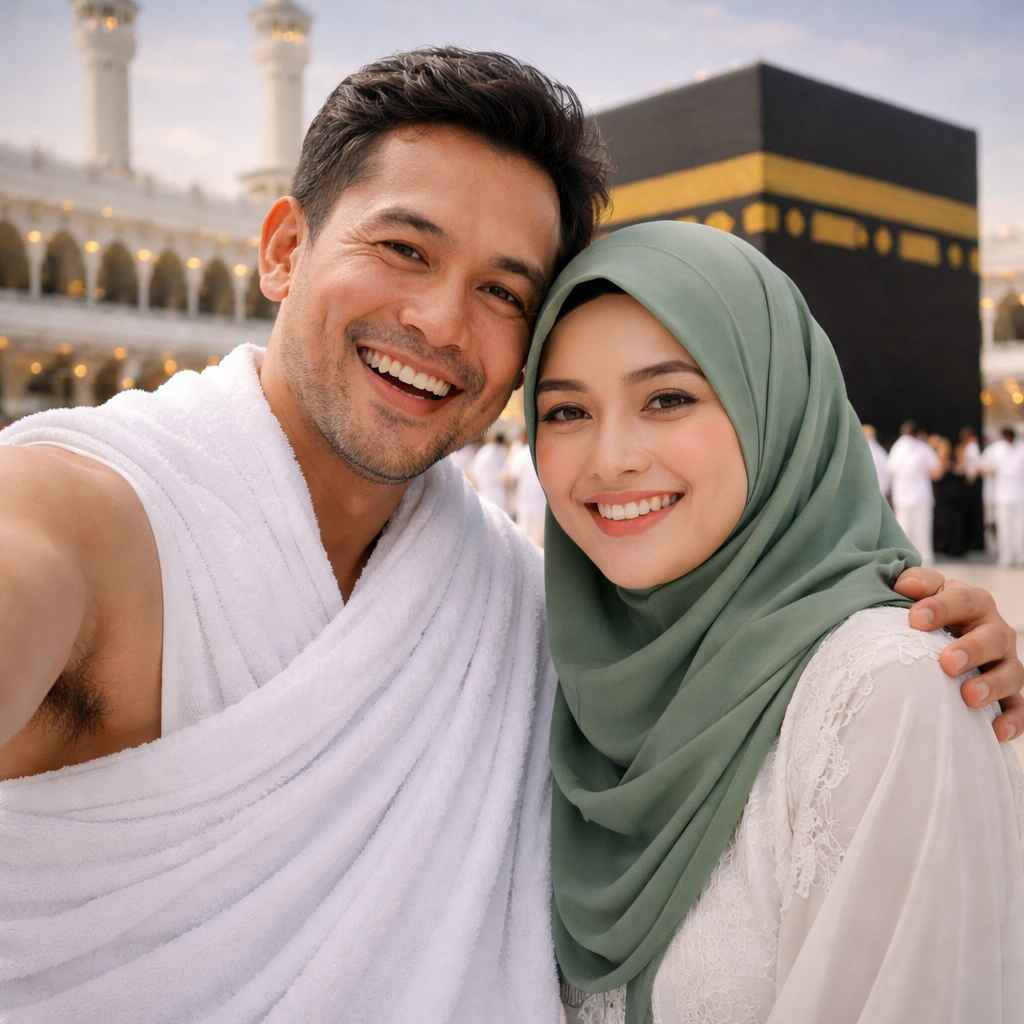Ilustrasi Pasangan Umroh