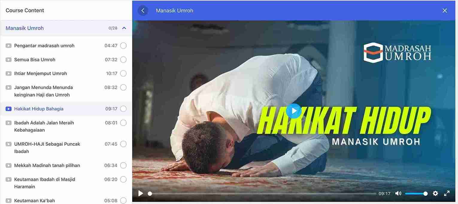 Tampilan Kelas Madrasah Umroh